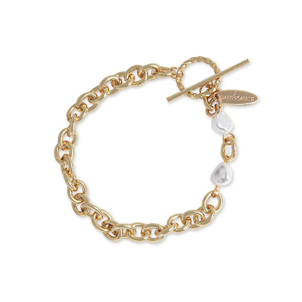 Classic Chain and Pearl Bracelet
