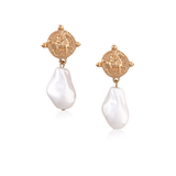 Pearl Coin Drop Earrings