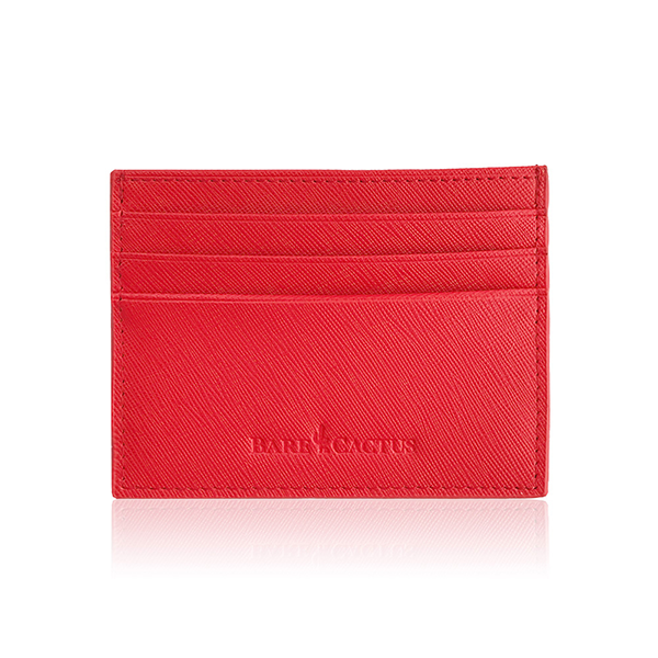 Jaycee Leather Card Holder-<br> Red