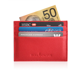 Jaycee Leather Card Holder-<br> Red