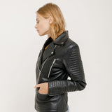 Zanzibar Motorcycle Leather Jacket -<br> Black