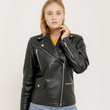 Zanzibar Motorcycle Leather Jacket -<br> Black